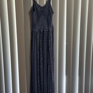 Elegant periwinkle Patterned Maxi Dress